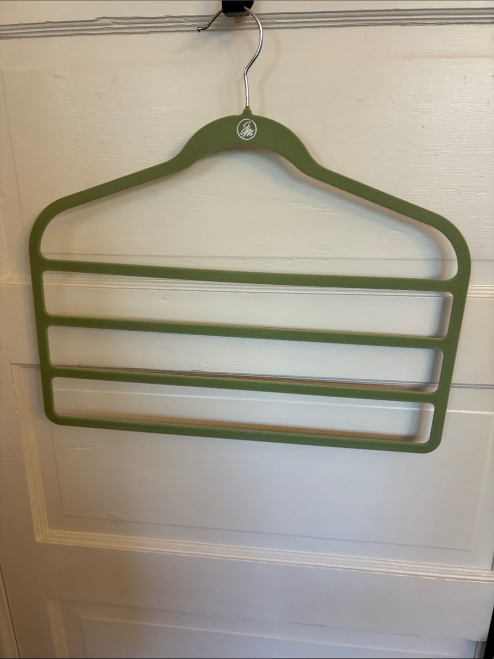 288 Joy Mangano Sage Green 4 in 1 Velvet Flocked Hanger + Bonus Add on Hanger